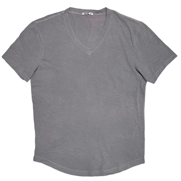 Buck Mason Men's Slub Curved Hem V-Neck Made in USA Tee T-Shirt in Harbor Venice - Picture 1 of 1